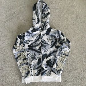 PINK Palm Tree Sequin Bling Hoodie